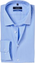 Seidensticker shaped fit overhemd - lichtblauw met wit gestreept - Strijkvrij - Boordmaat: 41