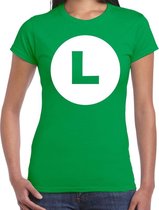 Luigi loodgieter verkleed t-shirt groen voor dames - carnaval / feest shirt kleding / kostuum M