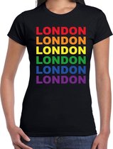 Regenboog London gay pride zwart t-shirt voor dames L