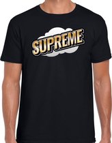 Supreme fun tekst t-shirt voor heren zwart in 3D effect S