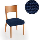 Stoelhoes Milos Blauw (2 stuks) voor eetkamerstoelen 40-50cm - Extreme Stretch stoelhoezen - Antistatisch: geen geknetter - Ademend Katoen: geen zweten