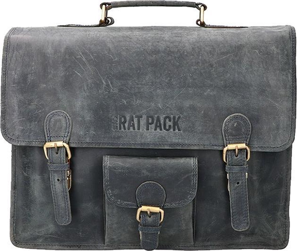 The Rat Pack Vintage 15.6 Inch Laptoptas -Blauw