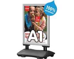 Waterdicht stoepbord met watervoet - A1 - Grijs