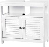 MIRA Home - Wastafel Onderkast - Wastafel meubel - Landelijk - Hout - Wit - 60x30x60
