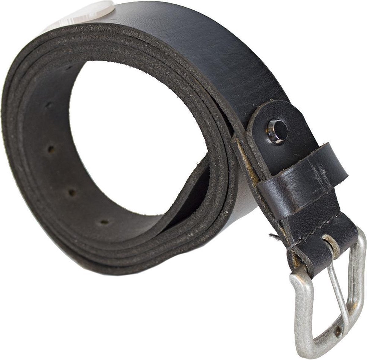 Leren Riem Zwart Van 3 cm Breed - Dames Riem Of Heren Riem - Maat 145 (Taille tot 130cm) op Prijzenvolger.com