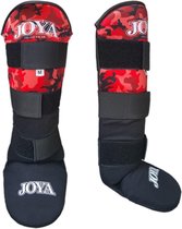 Joya Fightgear - "Velcro Camo Red" Scheenbeschermers - Zwart/Rood - XXS
