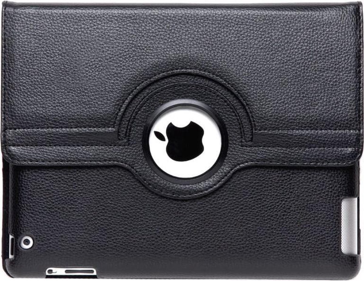 iPad 2-3-4 PU Leren Draaibare Hoes Zwart
