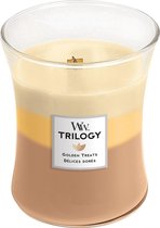 Woodwick Hourglass Medium Trilogy Geurkaars - Golden Treats