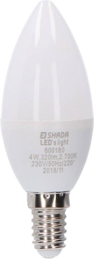 LED's Light LED Kaarslampje E14 - Anti verblinding glas - 4W vervangt 30W -  Warm wit | bol.com