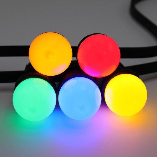 rots zuurgraad ontspannen 5-pack gekleurde LED lampen met gekleurde kap - E27, geel + groen + rood +  blauw +... | bol.com