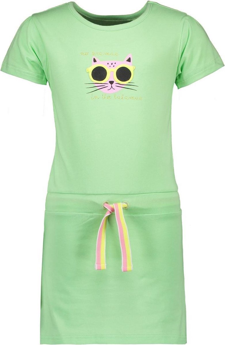 Bampidano Meisjes jurk met print - mint - Maat 122/128