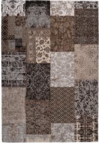 Patchwork Vloerkleed Bruin / Beige Laagpolig- 80x150 CM.