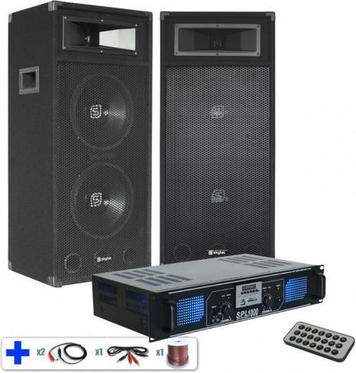 woordenboek advies verdund SPL1000MP3 DJ PA versterker met ingebouwde USB / MP3 / SD Speler met een  paar SM210 luidspreker boxen 1800W