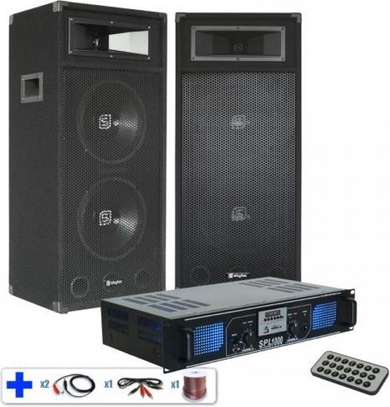 SPL1000MP3 DJ PA versterker met ingebouwde USB / MP3 / SD Speler met een  paar SM210... | bol.com