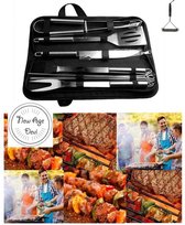Luxe BBQ barbecuegereedschapset - 10 Delig - Inclusief Handige Schoonmaakborstel