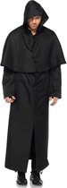 Kostuum mantel met capuchon en knopen zwart - XL - Leg Avenue