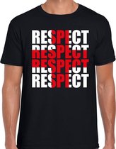 Respect rood kruis t-shirt zwart voor heren 2XL