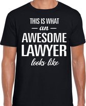 Awesome lawyer / advocaat cadeau t-shirt zwart heren S