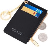 ZILOU® Pasjeshouder Portemonnee Mini Wallet Kaarthouder Kunstleer Zwart