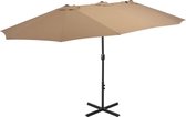 Tuinparasol met aluminium paal 460x270 cm taupe