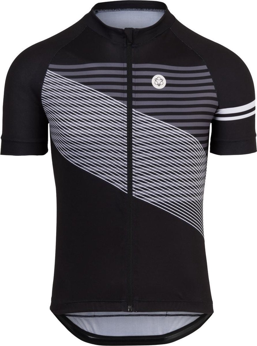 AGU Striped Fietsshirt Essential Heren - Zwart - XL | bol.com
