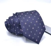 Zijden stropdassen - stropdas heren - ThannaPhum Zwarte zijden stropdas met paarse sterretjes