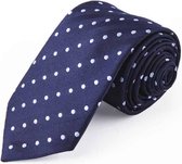 Zijden stropdassen - stropdas heren ThannaPhum Zijden stropdas donker blauw met stippen