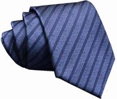 Zijden stropdassen - stropdas heren - ThannaPhum Donkerblauwe zijden stropdas met zwarte strepen