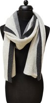 cashmere sjaal dames - cashmere sjaal heren - cashmere sjaal - kasjmier sjaal - luxe sjaal / grijs met zwarte rand