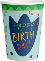 Feestbekers Dino Junior Papier groen 250 ml 8 Stuks