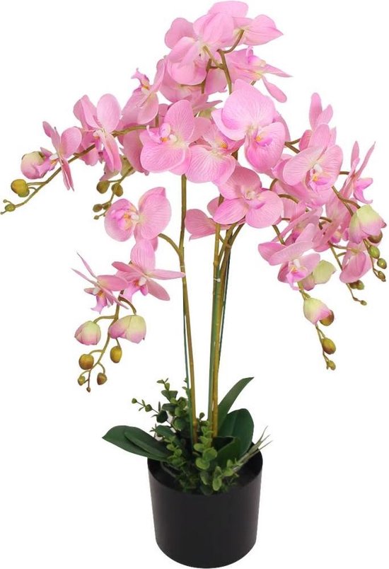 Veel Bij wet rotatie Kunst orchidee plant met pot 75 cm roze | bol.com