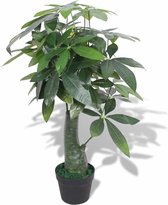 Kunst watercacao plant met pot 85 cm groen