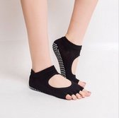 WiseGoods - Premium Anti Slip Yoga Sokken - Pilates - Piloxing - Ballet - Sokken Zonder Tenen - Zwart