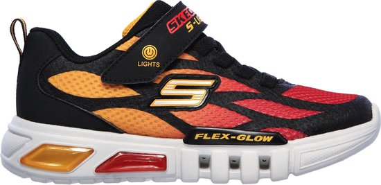 Skechers Flex-Glow-Dezlom Jongens Sneakers - Black/Red - Maat 31 | bol.com