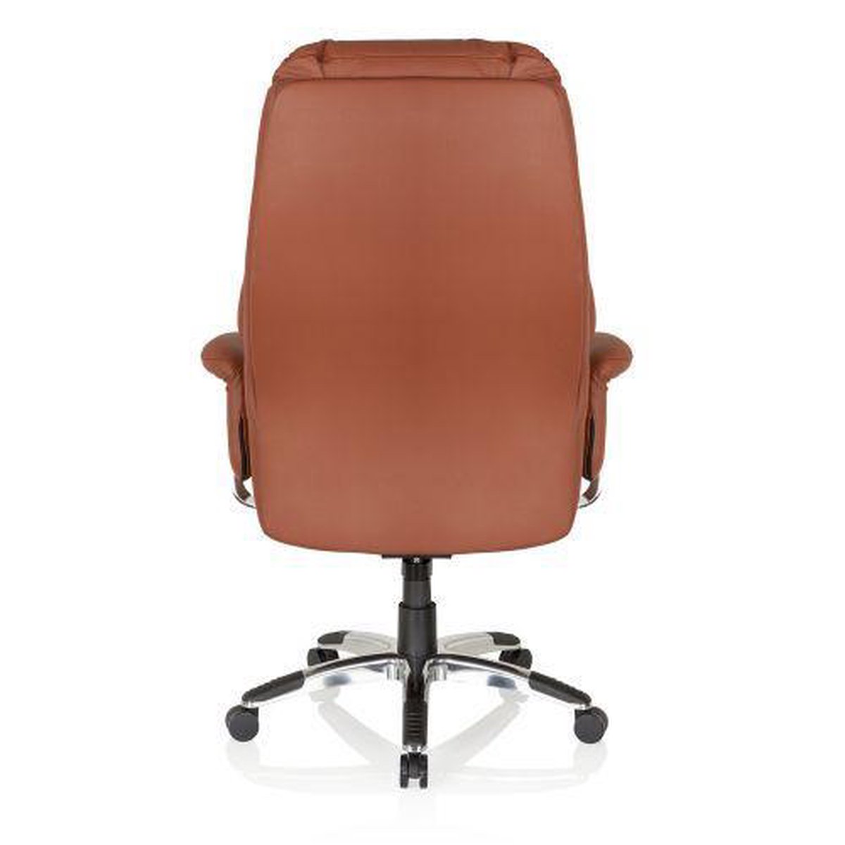 HJH OFFICE 608230 XXL Directiestoel Prado Kunstleer Bruin Comfortabele Bureaustoel Met Dikke Bekleding