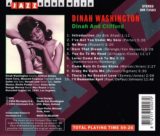 Jazz Hour With Dinah Washington/Dinah And Clifford - Dinah Washington