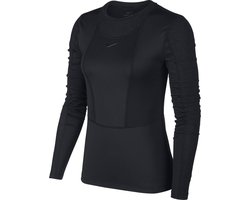 Nike Nike W Np Ls Warm Hollywood Top Dames Sporttrui - Black/Clear - Maat M