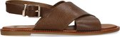 Manfield - Dames - Bruine sandalen met gekruiste banden - Maat 41