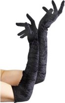 Fever - Lange Handschoenen Fluweel - Zwart