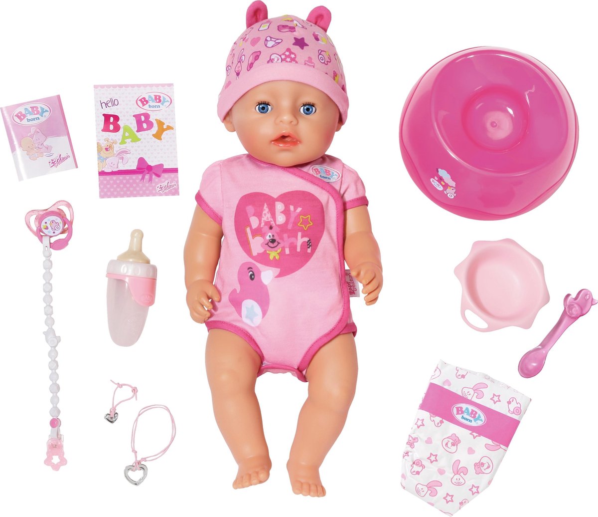 Gek reactie Meesterschap BABY born® Soft Touch Meisje Roze - Interactieve Babypop 43cm | bol.com