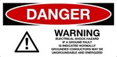 Sticker 'Danger: Warning, several dangers' 150 x 75 mm