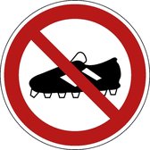 Verboden voetbalschoenen te dragen sticker 300 mm