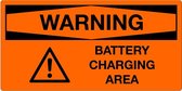 Sticker 'Warning: Battery charging area' 150 x 75 mm