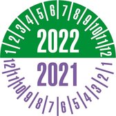 Keuringssticker jaartal 2022, 2021, 25 mm, 21 stuks per vel