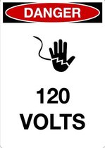 Sticker 'Danger: 120 Volts' 105 x 148 mm (A6)