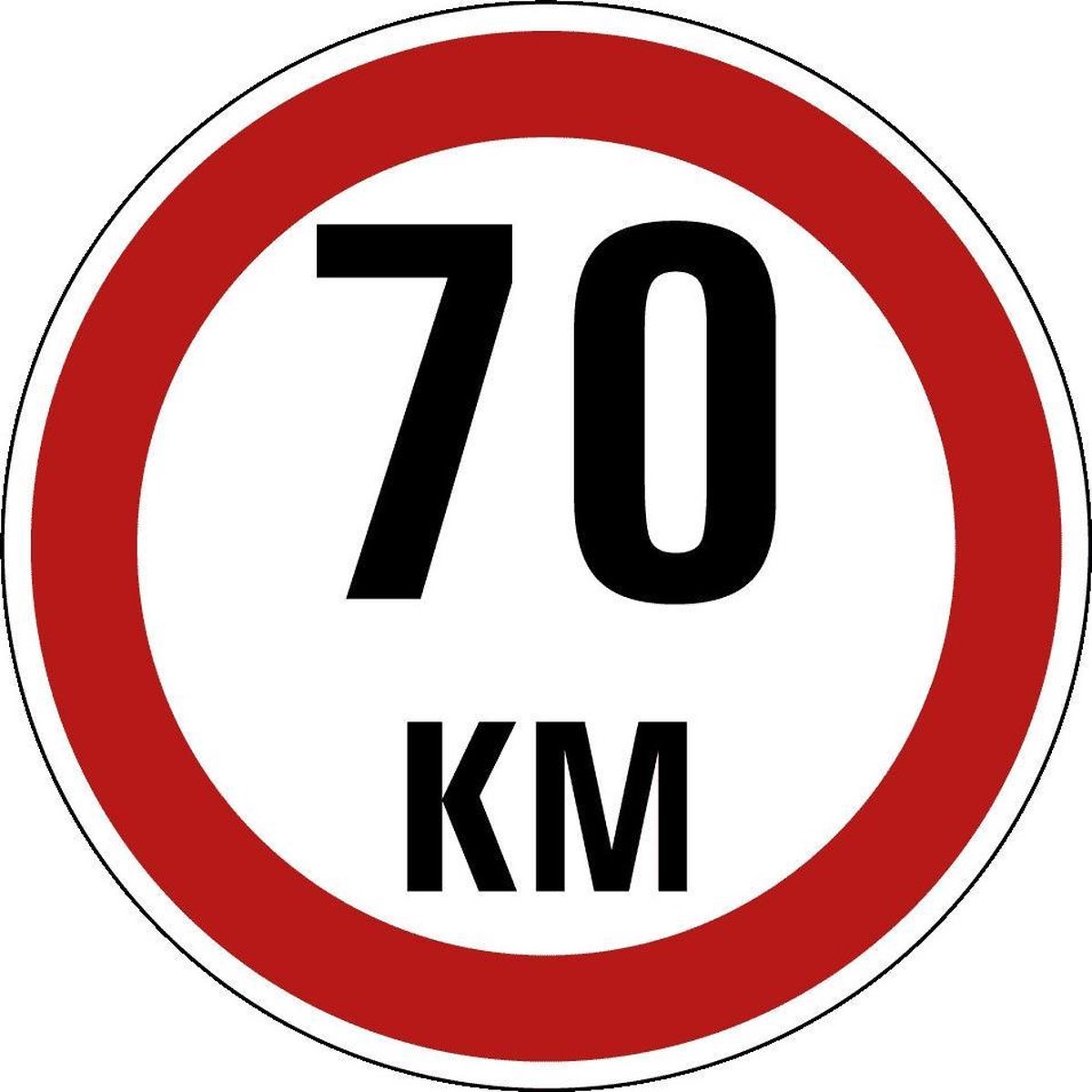 Maximaal 70 km sticker, A1 50 mm - 10 stuks per kaart | bol.com