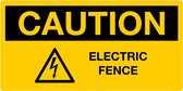 Sticker 'Caution: Electric fence', 100 x 50 mm