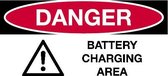 Sticker 'Danger: Battery charging area' 300 x150 mm