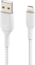 Câble Lightning vers USB iPhone Belkin Braided - 15cm - Blanc