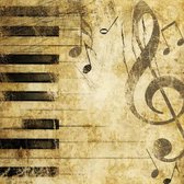 Servetten piano met muzieknoten 80 stuks - muziek feest thema artikelen